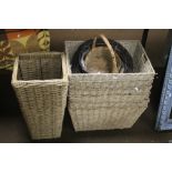 A QUANTITY OF WICKER BASKETS