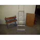 THREE ITEMS OF DECORATORS ITEMS TO INCLUDE STEP LADDERS