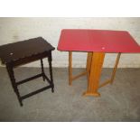 A RETRO DROP LEAF TABLE AND A BAILEY TWIST OCCASIONAL SIDE TABLE