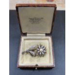 QUALITY ANTIQUE FRENCH SILVER BROOCH IN BOX