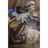 A CASE OF ASSORTED LP'S AND 7"SINGLE RECORDS TO INCLUDE THE BEATLES
