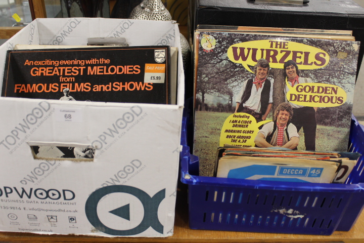 A COLLECTION OF ASSORTED LP AND SINGLE RECORDS TO INCLUDE THE WURZELS