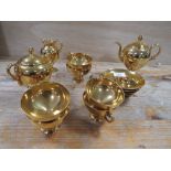 A NORITAKE GILDED SIX PERSON TEA SET