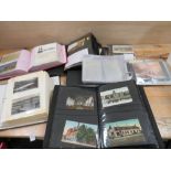 SIX FOLDERS OF ASSORTED VINTAGE POSTCARDS - VARIOUS TOPICS AND PERIODS