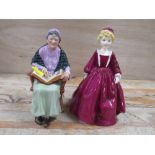 A ROYAL DOULTON FIGURINE 'THE FAMILY ALBUM' TOGETHER WITH ROYAL WORCESTER FIGURINE 'GRANDMOTHERS