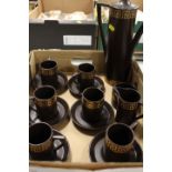 A TRAY OF PORTMEIRION 'GREEK KEY' PATTERN COFFEE WARE