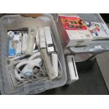 A NINTENDO Wii TOGETHER WITH GAMES AND ACCESSORIES - UNCHECKED