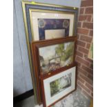 A PAIR OF SIGNED COUNTRYSIDE PRINTS TOGETHER WITH TWO FURTHER PRINTS (4)