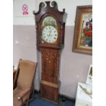 RICHARDS - UTTOXETER - A 19TH CENTURY LARGE MAHOGANY 8 DAY LONGCASE CLOCK WITH MOON ROLL