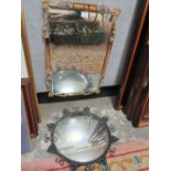 A DECO STYLE RECTANGULAR MIRROR TOGETHER WITH A CIRCULAR EXAMPLE (2)