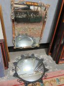 A DECO STYLE RECTANGULAR MIRROR TOGETHER WITH A CIRCULAR EXAMPLE (2)