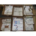 FIRST DAY COVERS, many 1000's in six large boxes, pre-decimal to 2000, a wide range of cancels, some