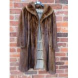 A VINTAGE THREE QUARTER LENGTH MINK FUR COAT - MADE EXPRESSIVELY FOR CAIRDS