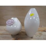 TWO LARGE WHITE COBRIDGE STONEWARE VASES