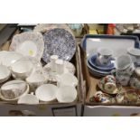 TWO TRAYS OF ASSORTED CERAMICS AND TEAWARE TO INCLUDE MINTON 'TAPESTRY' WINTON 'CANTON' ETC