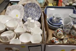 TWO TRAYS OF ASSORTED CERAMICS AND TEAWARE TO INCLUDE MINTON 'TAPESTRY' WINTON 'CANTON' ETC