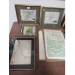 A COLLECTION OF ASSORTED PICTURES AND PRINTS TO INCLUDE MAPS ETC (6)