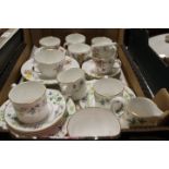 A TRAY OF ROYAL WORCESTER 'ARCADIA' TEAWARE ETC