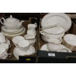 TWO TRAYS OF DUCHESS ASCOT TEA AND DINNERWARE TOGETHER WITH ANOTHER TRAY TO INCLUDE ROYAL