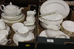 TWO TRAYS OF DUCHESS ASCOT TEA AND DINNERWARE TOGETHER WITH ANOTHER TRAY TO INCLUDE ROYAL