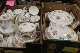 TWO TRAYS OF ROYAL GRAFTON 'WINDERMERE ' TEA, DINNERWARE AND A CLOCK