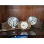 TWO VINTAGE MANTLE CLOCKS TOGETHER WITH A METAMEC RETRO EXAMPLE (3)