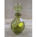 A VINTAGE HANDMADE ONION GLASS BOTTLE