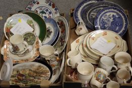 TWO TRAYS OF ASSORTED CERAMICS TO INCLUDE COMMEMORATIVE WARE