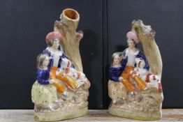 A PAIR OF STAFFORDSHIRE FLATBACK FIGURES A/F