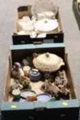 TWO TRAYS OF ASSORTED CERAMICS TO INCLUDE MINTON, ETC