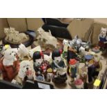 A COLLECTION OF ASSORTED DOG FIGURES TO INCLUDE ROBERT HARROP DOGGIE PEOPLE ETC.