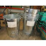 FIVE GALVANIZED INCINERATOR BINS