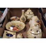 A TRAY OF ASSORTED AYNSLEY ORCHARD GOLD CERAMICS