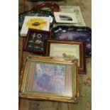 ASSORTED SUNDRIES TO INCLUDE METAL TRAYS , PICTURES ETC.