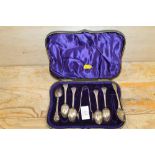 A COLLECTION OF HALLMARKED SPOONS AND TONGS ETC