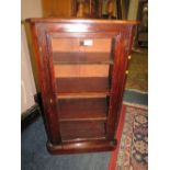 AN EDWARDIAN INLAID GLAZED MUSIC CABINET