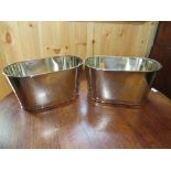 A PAIR OF MODERN CHAMPAGNE OVAL ICE COOLERS, W 34.5 cm (2)