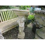 A GARDEN CHERUB WATER FEATURE, H 92 cm