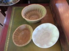 THREE VINTAGE JELLY MOULDS