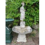 A 20TH CENTURY STONE FIGURATIVE WATER FEATURE, H 147 cm