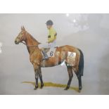 A FRAMED COLOURED PRINT DEPICTING 'ARKLE', 40 x 50 cm