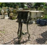 A VINTAGE CAST IRON PIERCED STAND, H 73 cm