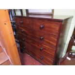 A VICTORIAN MAHOGANY CHEST OF FIVE DRAWERS, W 109 cm