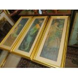 A SET OF THREE MODERN ART NOUVEAU STYLE PRINTS