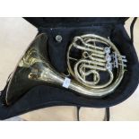 AN ELKHART FRENCH HORN IN FITTED CARRY CASE