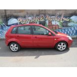 A 2008 RED FORD FIESTA 'J7 AUG', 1.4L DIESEL - LOG BOOK, TWO KEYS, LOCKING WHEEL NUT KEY, MOT