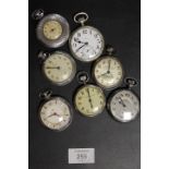 SEVEN ASSORTED SILVER PLATED POCKET WATCHES