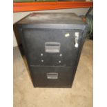 SMALL STEEL 2 DRAWER FILING CABINET