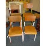 TWO INDUSTRIAL STYLE KITCHEN STOOLS AND TWO CHAIRS (4)