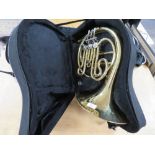 AN ELKHART FRENCH HORN IN FITTED CARRY CASE